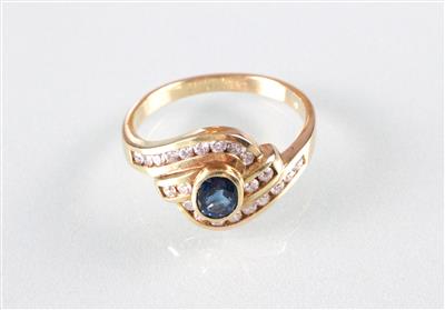 Saphir-Brillant (Damen) ring - Art, antiques and jewellery