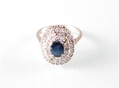 Diamant Saphir (Damen) ring - Art, antiques and jewellery