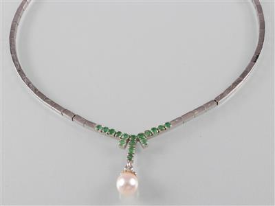 Smaragd Kulturperlencollier - Arte, antiquariato e gioielli