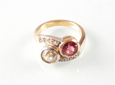 Diamant Rubin (Damen) ring - Art, antiques and jewellery
