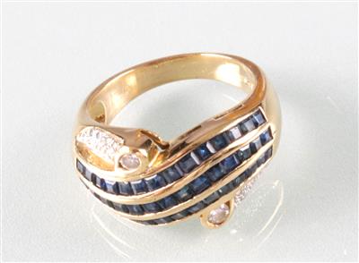 Brillant Saphir (Damen) ring - Art, antiques and jewellery