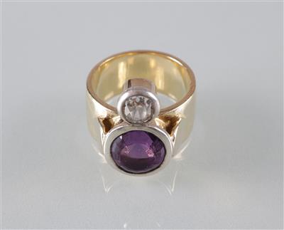 Amethyst Diamantring - Art, antiques and jewellery