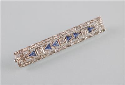 Brillant Diamant Saphir Brosche - Umění, starožitnosti a šperky