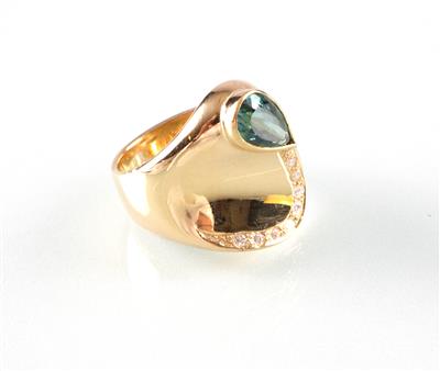 Turmalin Brillant (Damen) ring - Art, antiques and jewellery