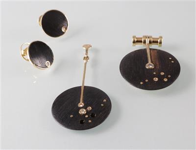 Brillant Ebenholz Design Schmuckgarnitur - Arte, antiquariato e gioielli