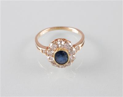 Diamant Saphir Ring - Art, antiques and jewellery