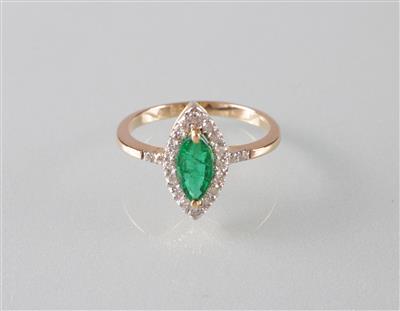 Smaragd Brillant Ring - Kunst, Antiquitäten und Schmuck