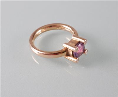 Amethyst Brillantring - Art, antiques and jewellery