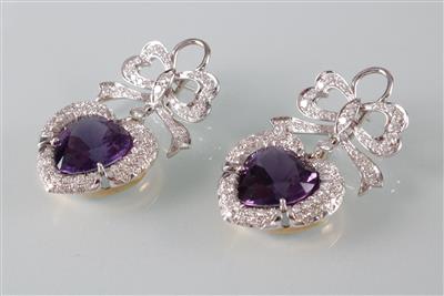 Amethyst Brillant Ohrgehänge - Arte, antiquariato e gioielli