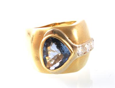 Diamant Saphirring - Kunst, Antiquitäten und Schmuck
