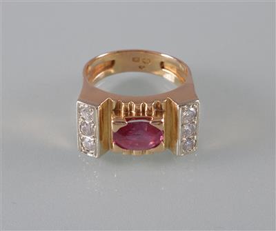 Rubin Brillant Ring - Art, antiques and jewellery