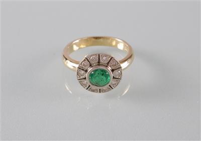 Smaragd Brillantring - Umění, starožitnosti a šperky