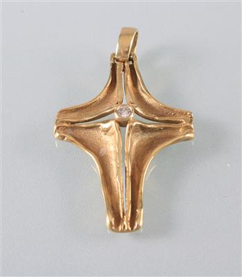 Kreuz mit Brillant ca.0,05 ct - Art, antiques and jewellery