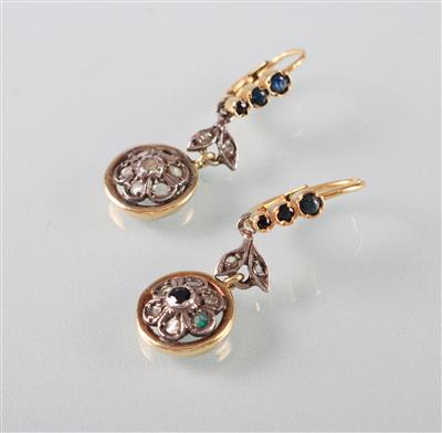 Saphir Diamant Ohrgehänge - Arte, antiquariato e gioielli