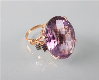 Amethyst Diamantring - Antiques, art and jewellery