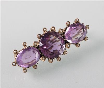 Amethystbrosche um 1900 - Kunst, Antiquitäten und Schmuck