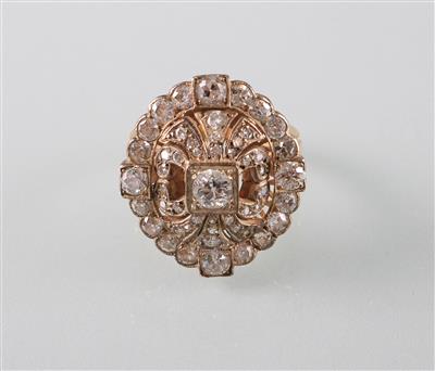 Altschliffbrillant Diamantring zus. ca.4 ct - Umění, starožitnosti, šperky