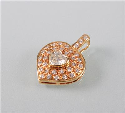 Brillant Diamantanhänger "Herz" zus. ca.1,60 ct - Antiques, art and jewellery