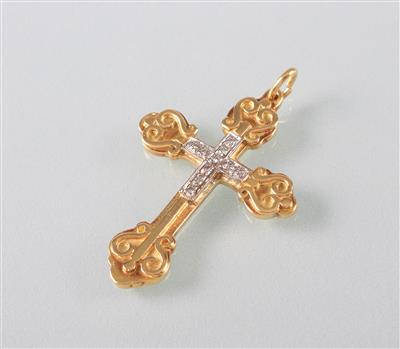 Brillantkreuz zus. ca.0,10 ct - Arte, antiquariato e gioielli