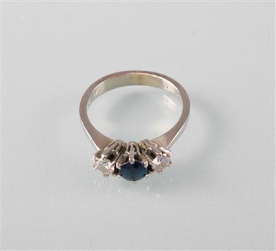 Saphir Brillantring ca.0,32 ct - Kunst, Antiquitäten und Schmuck