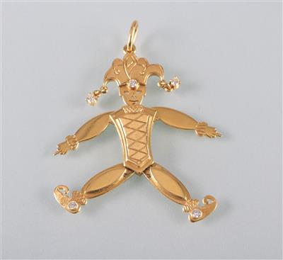 Anhänger Harlekin mit Brillanten zus. ca. 0,25 ct - Kunst, Antiquitäten und Schmuck