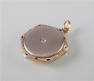 Medaillon mit Diamant - Umění, starožitnosti, šperky