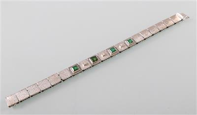 Turmalin Brillant Armband zus. ca.0,18 ct - Umění, starožitnosti, šperky