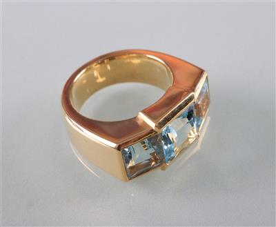 Aquamarinring zus. ca.6 ct - Antiques, art and jewellery