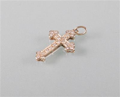 Brillantkreuz zus. ca. 0,50 ct - Kunst, Antiquitäten und Schmuck