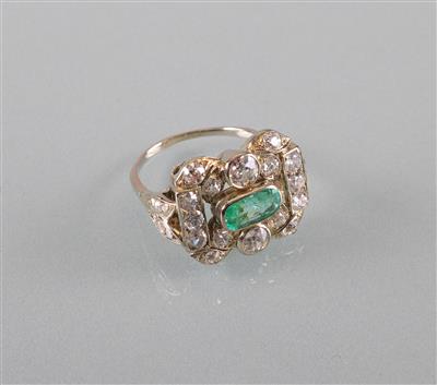 Smaragd Diamantring zus. ca.1,75 ct - Kunst, Antiquitäten und Schmuck
