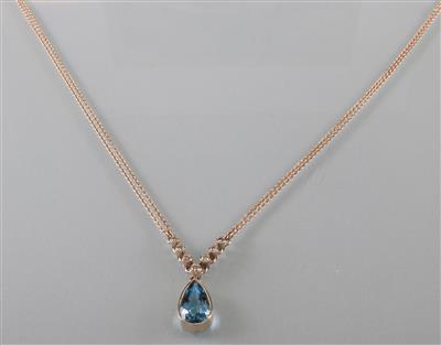 Aquamarin Brillantcollier - Umění, starožitnosti, šperky