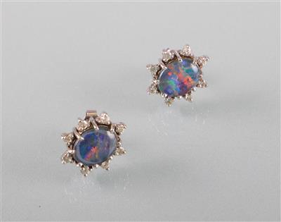 Opal Brillant Ohrstecker zus. ca.0,65 ct - Umění, starožitnosti, šperky