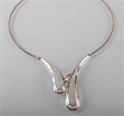 Brillantcollier zus. ca.0,65 ct - Kunst, Antiquitäten und Schmuck