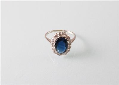 Diamant Saphir Damenring - Arte, antiquariato e gioielli