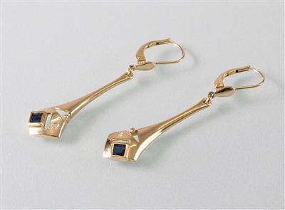 Saphir Diamant Ohrgehänge - Kunst, Antiquitäten und Schmuck
