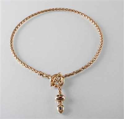 Farbstein Brillantcollier - Kunst, Antiquitäten und Schmuck