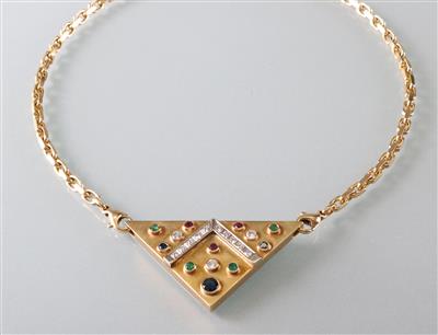 Farbstein Brillantcollier - Antiques, art and jewellery