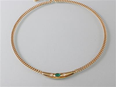 Smaragd Brillantcollier - Umění, starožitnosti, šperky