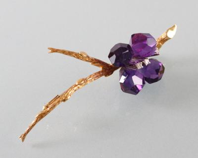 Amethyst Brillantbrosche - Kunst, Antiquitäten und Schmuck