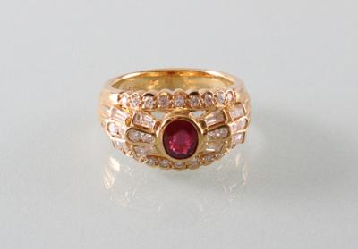 Diamant Rubin Damenring - Kunst, Antiquitäten und Schmuck