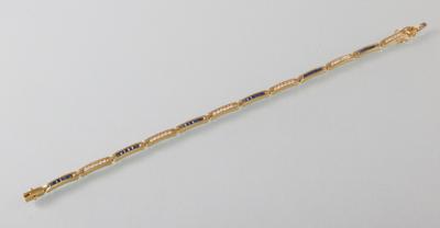 Fassonarmband mit Brillanten und Saphiren - Antiques, art and jewellery
