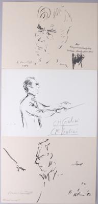 3 Drucke der Dirigenten Giulini, Karajan und Sauerzopf - Arte, antiquariato e gioielli