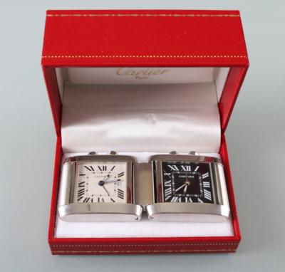 Cartier Tank Francaise 2945 Dual-Time Tischuhr - Umění, starožitnosti, šperky
