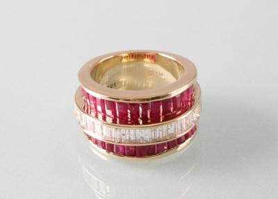 Diamant Rubinring - Antiques, art and jewellery