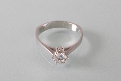 Brillant Solitärring 0,55 ct grav.) - Kunst,Antiquitäten und Schmuck