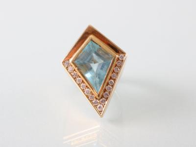 Brillant Aquamarin Ring - Kunst,Antiquitäten und Schmuck