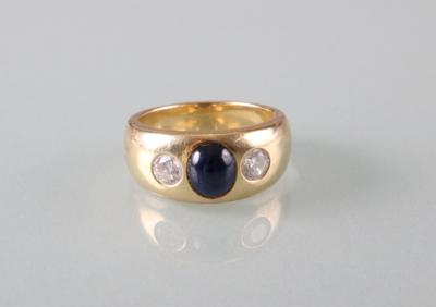 Saphir Brillantring zus. ca. 0,60 ct - Kunst,Antiquitäten und Schmuck