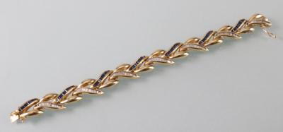 Saphir Diamantarmband zus. ca. 1,40 ct - Antiques, art and jewellery