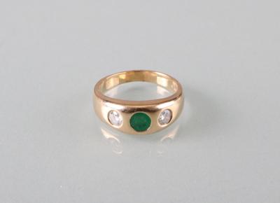 Smaragd Brillant Damenring - Umění, starožitnosti, šperky