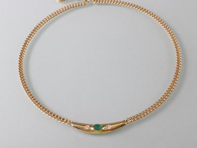 Smaragd Brillantcollier - Arte, antiquariato e gioielli